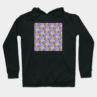 Groovy Weirdcore Shiitake Mushroom pattern in purple, pink and golden brown Hoodie